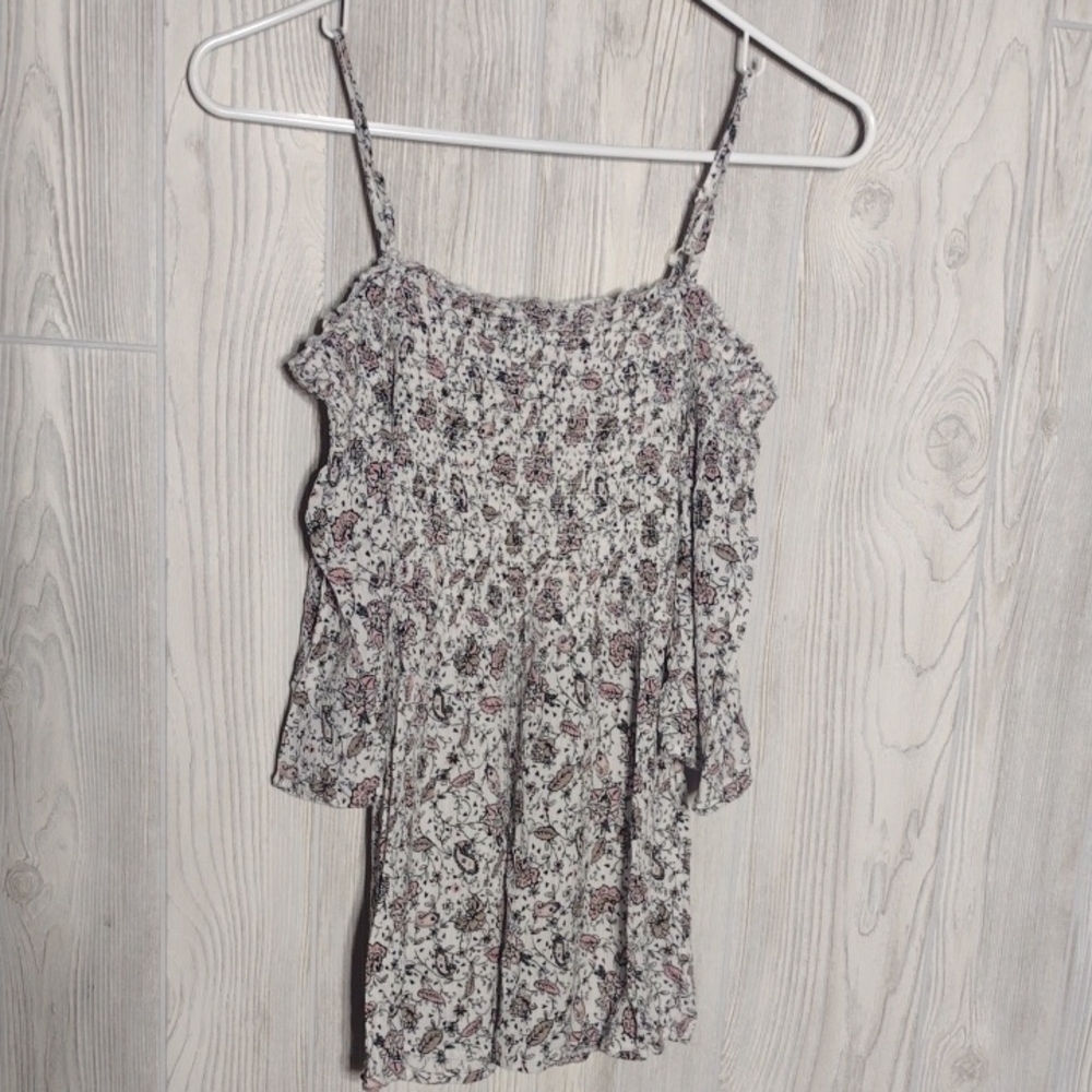 Floral & Paisley Cold Shoulder Top